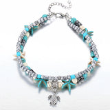Double Layer Love Heart Starfish Anklet Foot Chain Ankle Bracelet