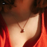 FEEHOW Croissant Charm Necklaces for Women Geometry Neckalce