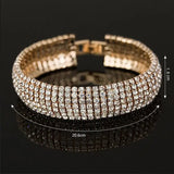 Crystal Wedding Bracelet Full Rhinestone Bride Love Charm