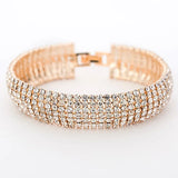 Crystal Wedding Bracelet Full Rhinestone Bride Love Charm