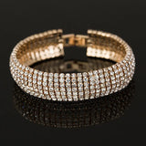 Crystal Wedding Bracelet Full Rhinestone Bride Love Charm