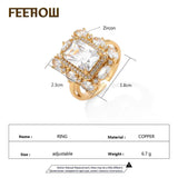 Green Zircon Ring for Women Wedding Engagement Cocktail Party FR5161