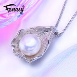 10-11MM Freshwater Pearl Necklace Bohemian Ruby 925 Silver Pendant