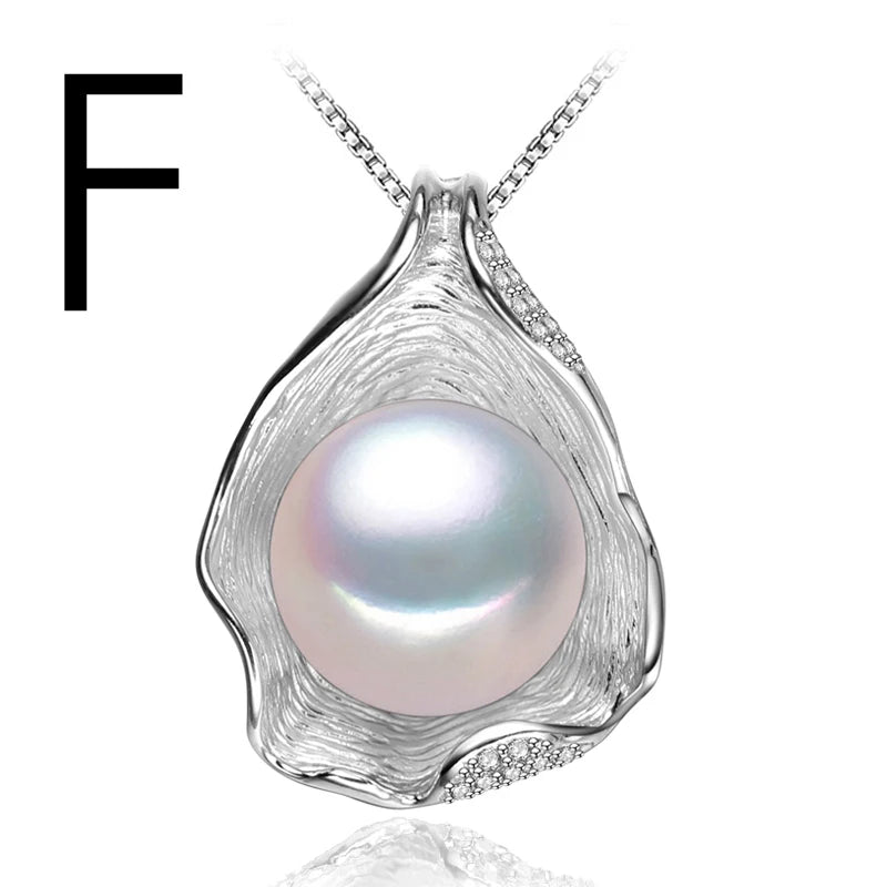 10-11MM Freshwater Pearl Necklace Bohemian Ruby 925 Silver Pendant