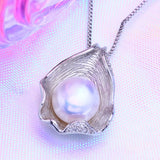 10-11MM Freshwater Pearl Necklace Bohemian Ruby 925 Silver Pendant