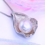 10-11MM Freshwater Pearl Necklace Bohemian Ruby 925 Silver Pendant