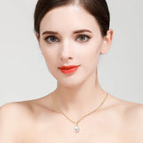 18K Pearl Pendant Necklace for Parties, S925 Silver Chain