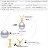 18K Pearl Pendant Necklace for Parties, S925 Silver Chain
