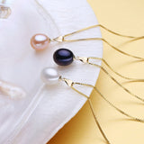 18K Pearl Pendant Necklace for Parties, S925 Silver Chain
