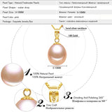 18K Pink Pearl Pendant Necklace for Party, S925 Silver Chain