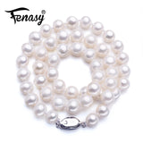 925 Silver 7-8mm Natural Pearl Necklace Wedding Jewelry
