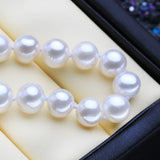 925 Silver 7-8mm Natural Pearl Necklace Wedding Jewelry