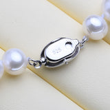 925 Silver 7-8mm Natural Pearl Necklace Wedding Jewelry