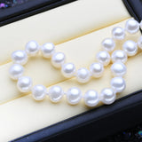 925 Silver 7-8mm Natural Pearl Necklace Wedding Jewelry