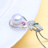 925 Silver Boho Pendant w/ Pearl Necklace for Women