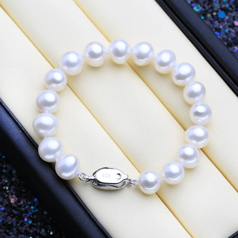 925 Sterling Silver Bracelet Freshwater Pearl Jewelry