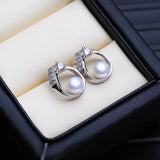 925 Sterling Silver Freshwater Pearl Earrings for Women Evening Party Wedding