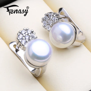 925 Sterling Silver Freshwater Pearl Earrings for Women Evening Party Wedding
