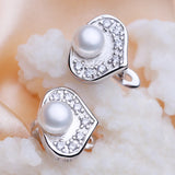 925 Sterling Silver Freshwater Pearl Earrings for Women Evening Party Wedding