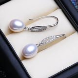 925 Silver Jewelry Sets Natural Pearl Earrings Pendant Necklace
