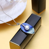 925 Silver Jewelry Set: Pearl Stud Earrings & Leaf Necklaces