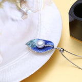 925 Silver Jewelry Set: Pearl Stud Earrings & Leaf Necklaces