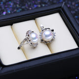 925 Silver Pearl Earrings Bohemian Clip-On Women's Wedding Jewelry