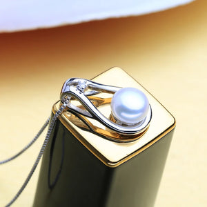 925 Silver Pendant Pearl Necklace Bohemian Style
