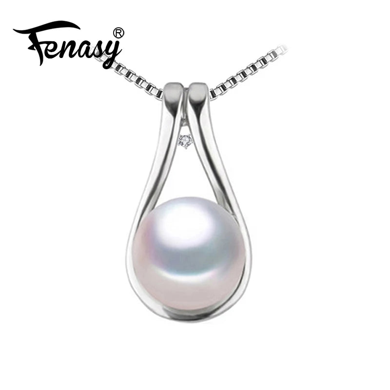 925 Silver Pendant Pearl Necklace Bohemian Style