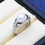 925 Silver Ring Natural Freshwater Pearl for Women Party