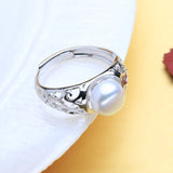 925 Silver Ring Natural Freshwater Pearl for Women Party