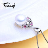 Bohemian Ruby Pendant Pearl Jewelry Natural Pearl Necklace