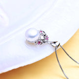 Bohemian Ruby Pendant Pearl Jewelry Natural Pearl Necklace