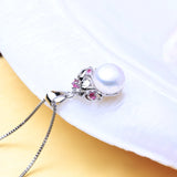 Bohemian Ruby Pendant Pearl Jewelry Natural Pearl Necklace