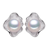 Vintage Shell Stud Earrings 925 Sterling Silver Jewelry
