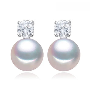 Freshwater Pearl Earrings 925 Silver Studs Women Jewelry