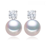 Freshwater Pearl Earrings 925 Silver Studs Women Jewelry