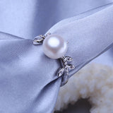 Geometric Silver Ring with Natural Freshwater Pearl