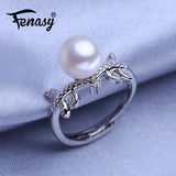 Geometric Silver Ring with Natural Freshwater Pearl