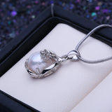 Baroque Pearl Necklace Bohemian Silver Pendant Gift