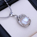 Baroque Pearl Necklace Bohemian Silver Pendant Gift