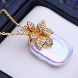 Baroque Pearl Pendant Necklace Flower Pendant Gift
