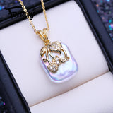 Baroque Pearl Flower Pendant Necklace for Women - Birthday Gift