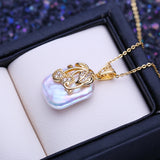 Baroque Pearl Flower Pendant Necklace for Women - Birthday Gift