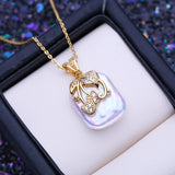 Baroque Pearl Flower Pendant Necklace for Women - Birthday Gift