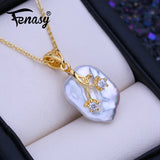 Baroque Pearl Pendant Necklace for Women - Wedding Jewelry