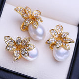 Freshwater Big Rice Pearl Pendant Necklace Flower Birthday Gift