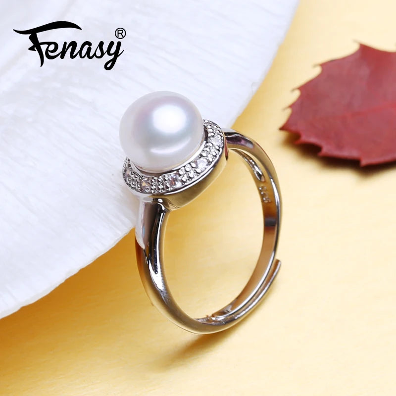 Freshwater Pearl Engagement Promise Ring Silver Rings For Women