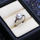 Freshwater Pearl Engagement Promise Ring Silver Rings For Women