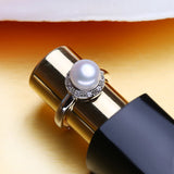 Freshwater Pearl Engagement Promise Ring Silver Rings For Women